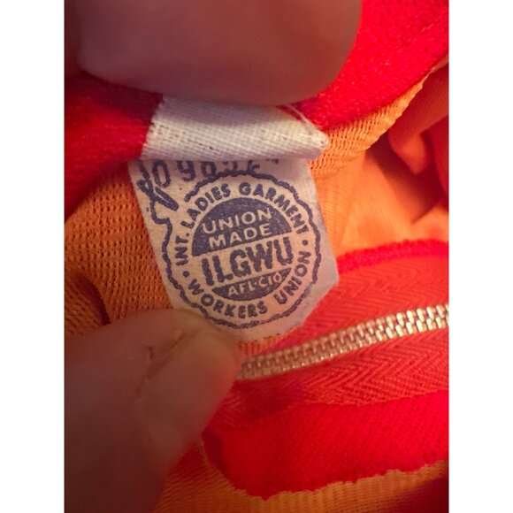 Vintage 70s Union Made Ladies Red Mod Shift Dress With Detailed Stitching Size 1 - Picture 6 of 6